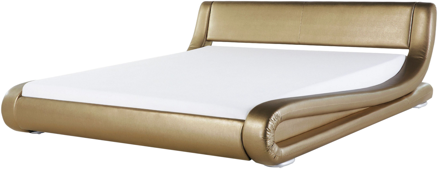 Lederbett gold Lattenrost 180x200 cm AVIGNON Bild 1