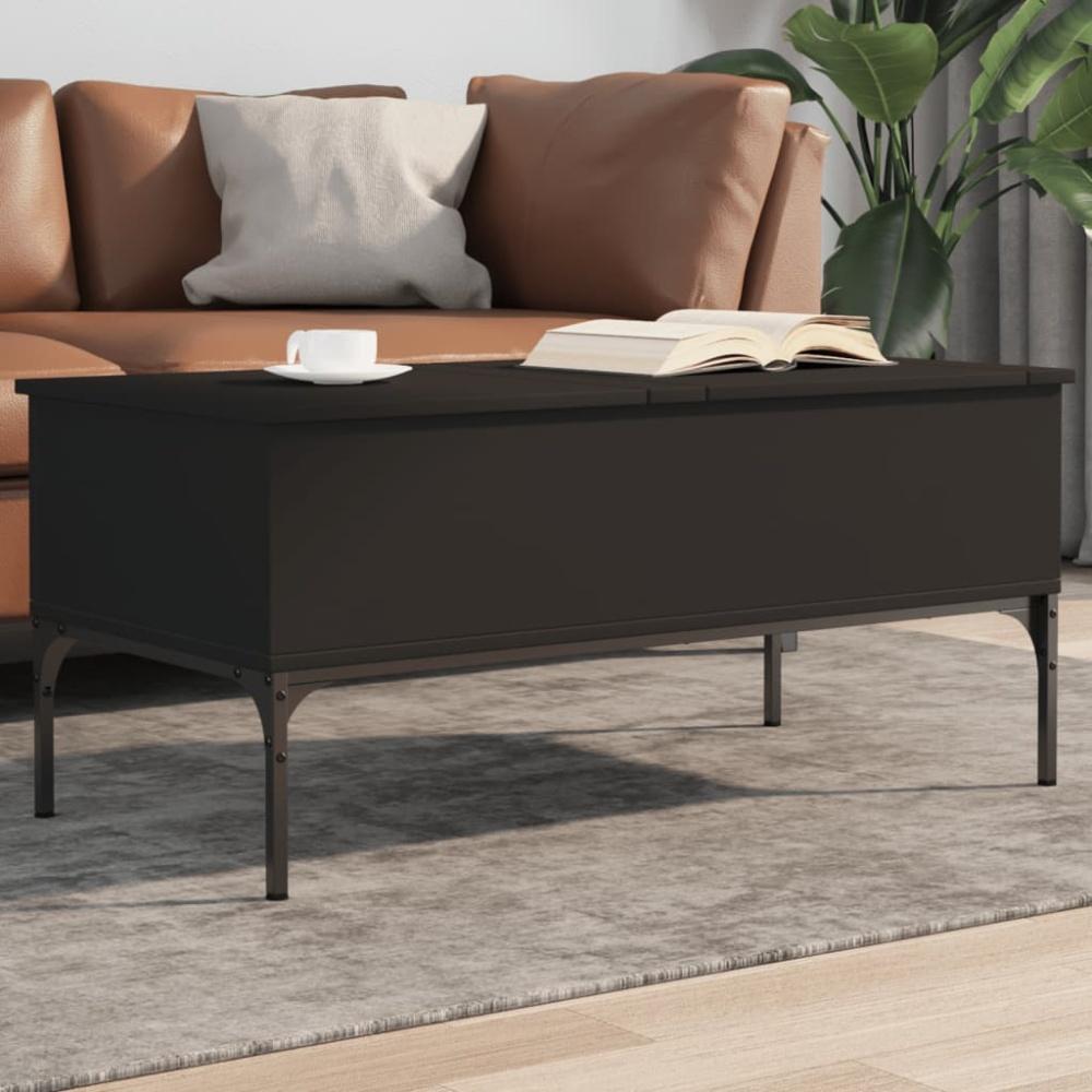 vidaXL Couchtisch Schwarz 100x50x45 cm Holzwerkstoff und Metall 845411 Bild 1