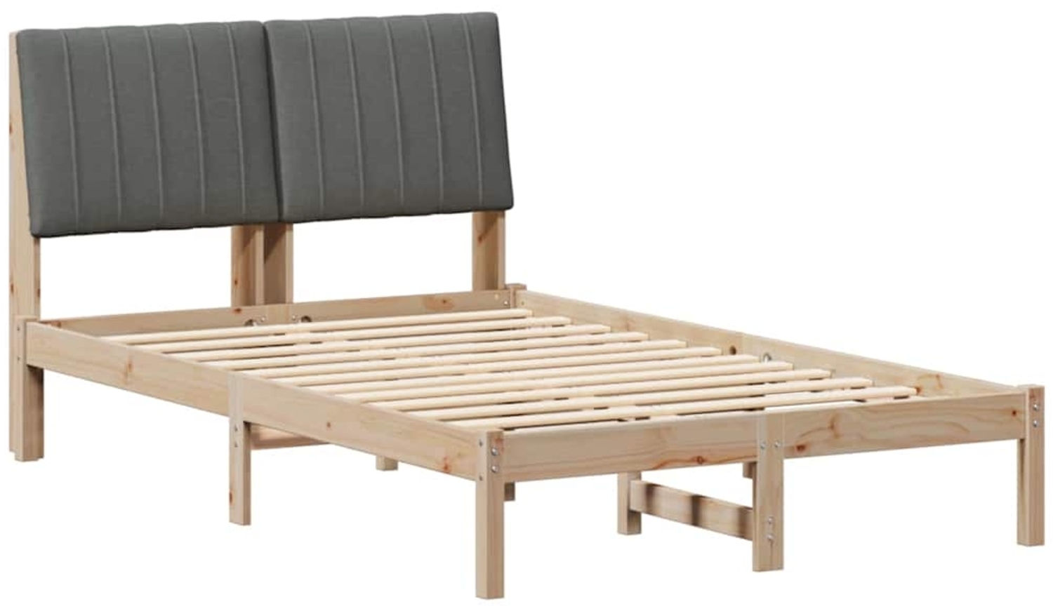 vidaXL Bettrahmen mit Kopfteil Braun 120 x 200 cm Massives Kiefernholz 878890 Bild 1