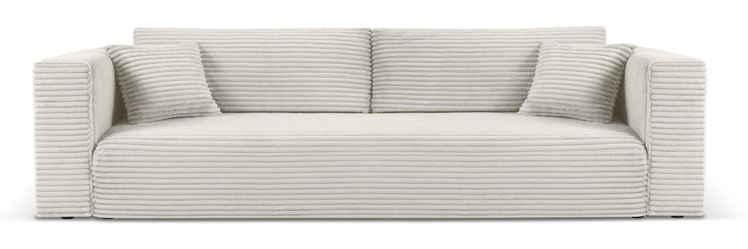 Micadoni Sofa mit Bettfunktion Diego 4-Sitzer Kordstoff Beige Bild 1