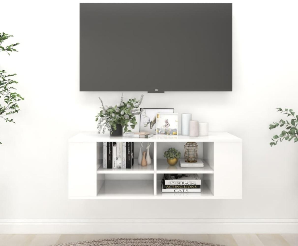 vidaXL TV-Wandschrank Hochglanz-Weiß 102x35x35 cm Holzwerkstoff 806244 Bild 1