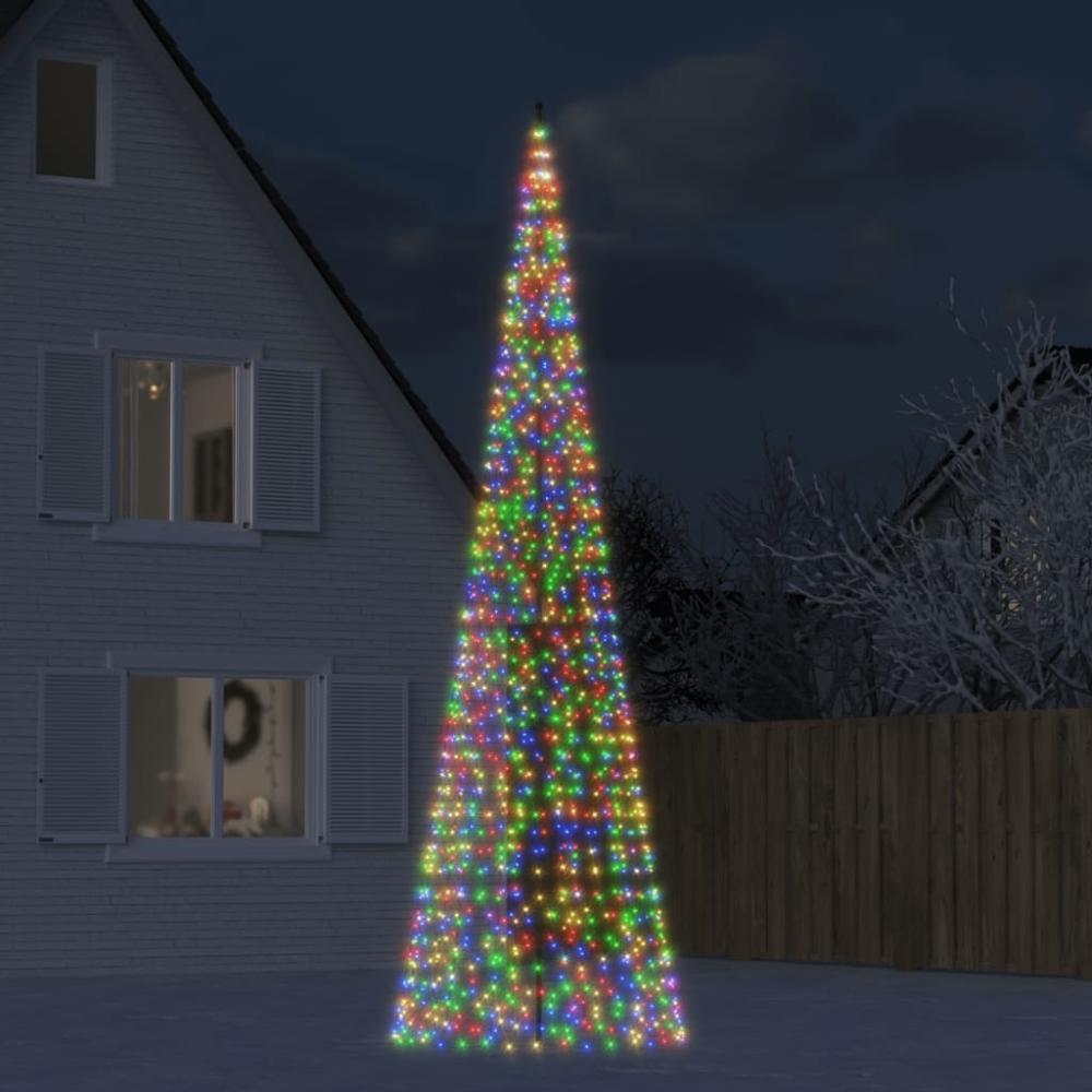 vidaXL LED-Weihnachtsbaum für Fahnenmast 1534 LEDs Mehrfarbig 500 cm 358118 Bild 1