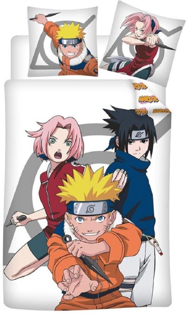 Naruto Kinder-Bettwäsche Set – Bettbezug 140x200 cm & Kissenbezug 65x65 cm Bild 1