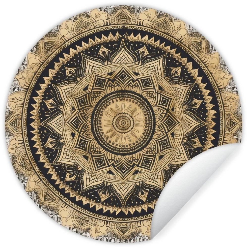 MuchoWow Wandsticker Mandala - Blume - Gold - Luxus - Bohème (1 St), Wandtattoo Selbstklebend, Wohnzimmer Deko Aufkleber, 30x30 cm Bild 1