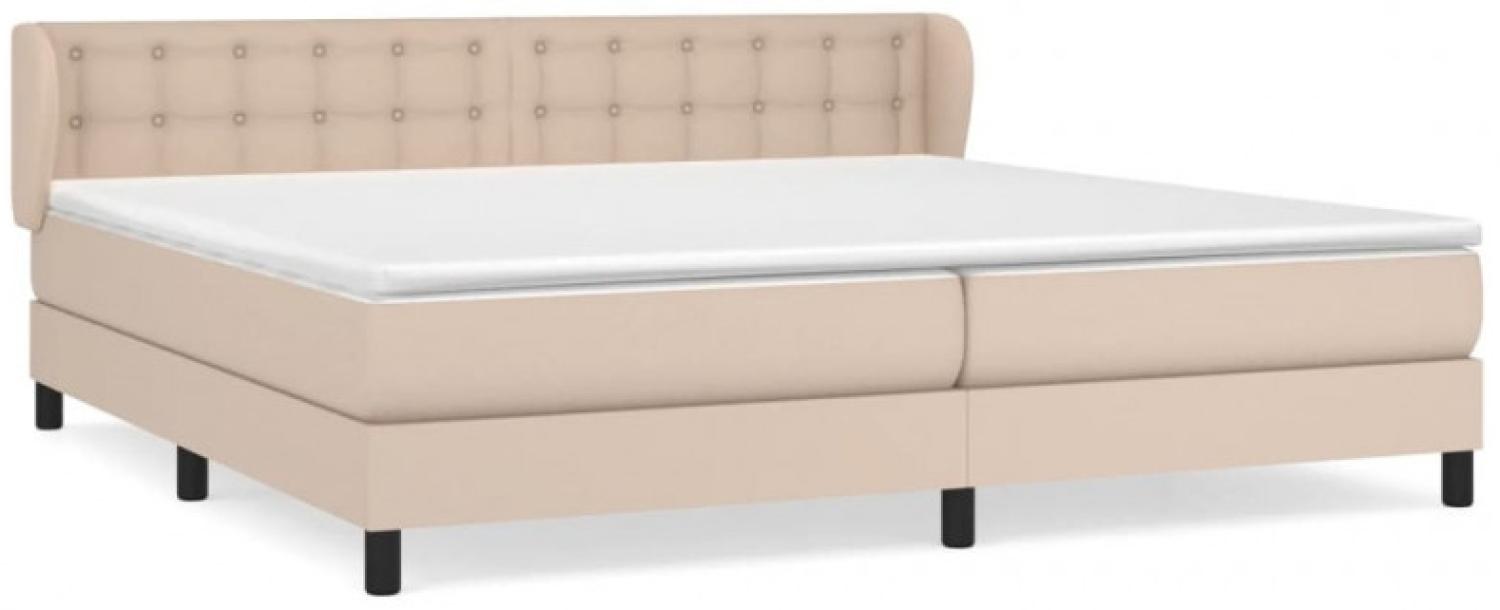 vidaXL Boxspringbett Matratze, Härtegrad: H2, Kunstleder Cappuccino-braun 200 x 200 cm Bild 1