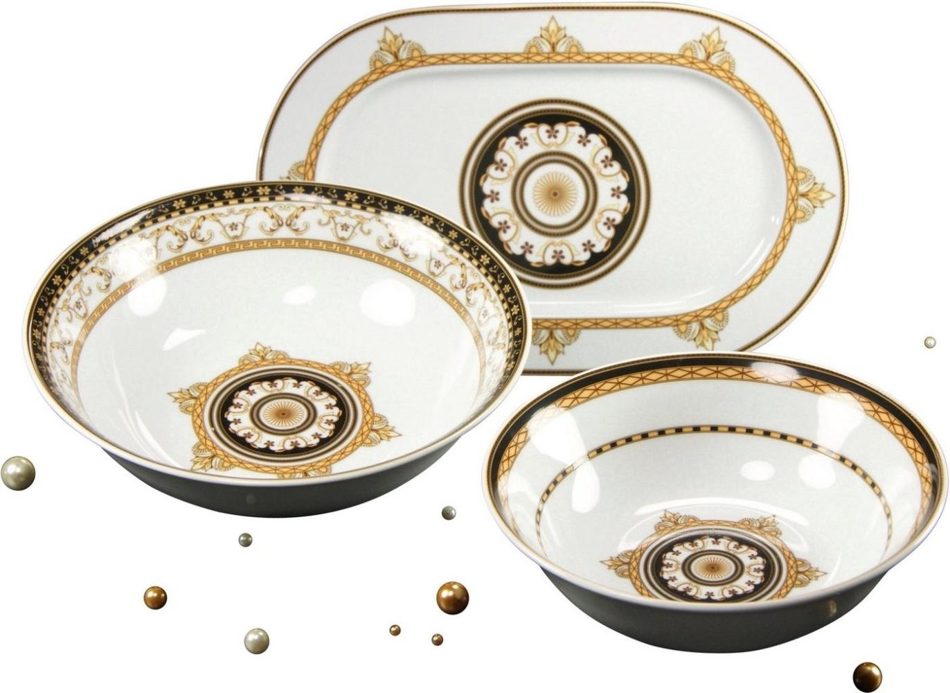 CreaTable 15089 Serviergeschirr Majestosa für 1 Personen, Porzellan, mehrfarbig (1 Set, 3-teilig) Bild 1