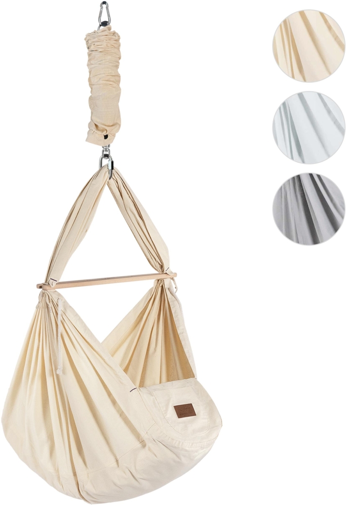 Federwiege mit Deckenbefestigung Bio Schafwolle Bild 1