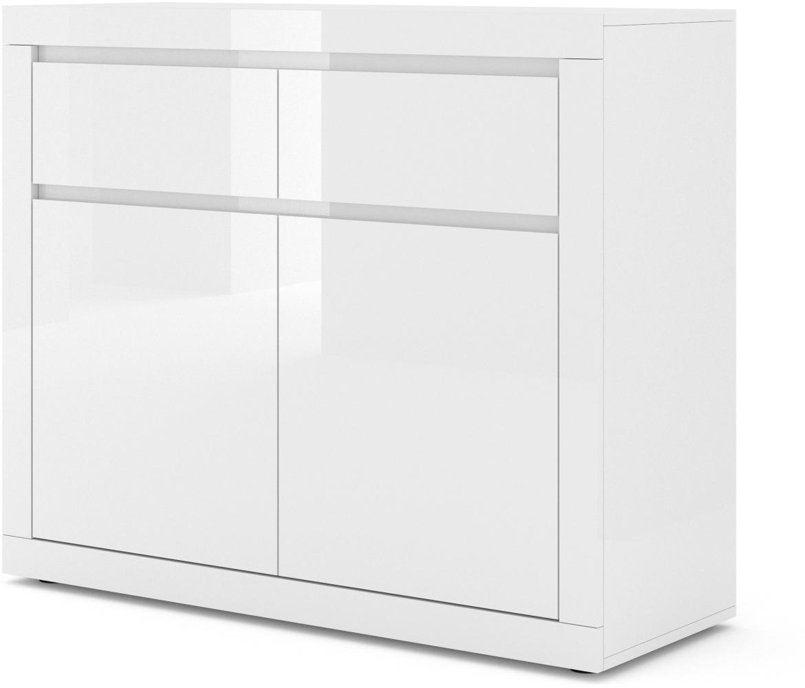 Kommode 105 cm BELLO BIANCO I weiß matt / glänzend Bild 1