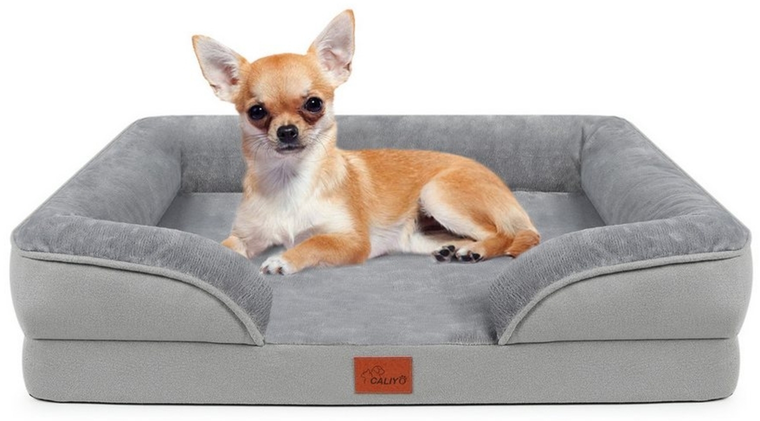 CALIYO Tierbett Orthopädisches Hundebett Grosse Hunde, Memory Foam Hundekorb, Schwämme, Klein/Mittel/Groß Hoher Hundebett, Waschbar, Wasserdicht, Rutschfest Bild 1