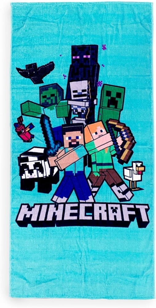 Minecraft Strandhandtuch Kinderhandtuch Baumwolle Strandtuch für Kinder 70x140 cm Bild 1