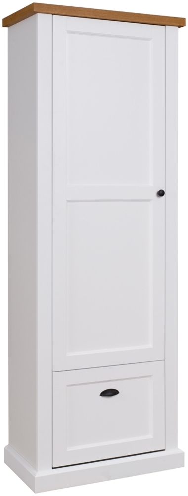 Garderobenschrank Galineo Stauraumschrank 71,5cm weiß MDF Eiche Natur Bild 1