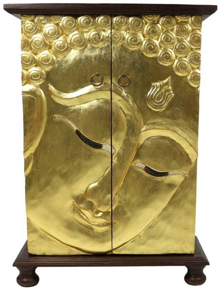 Oriental Galerie Mehrzweckschrank Wandschrank Schrank Holzschrank Kommode Flurschrank 90 cm Buddha Gold (1-St) Bild 1