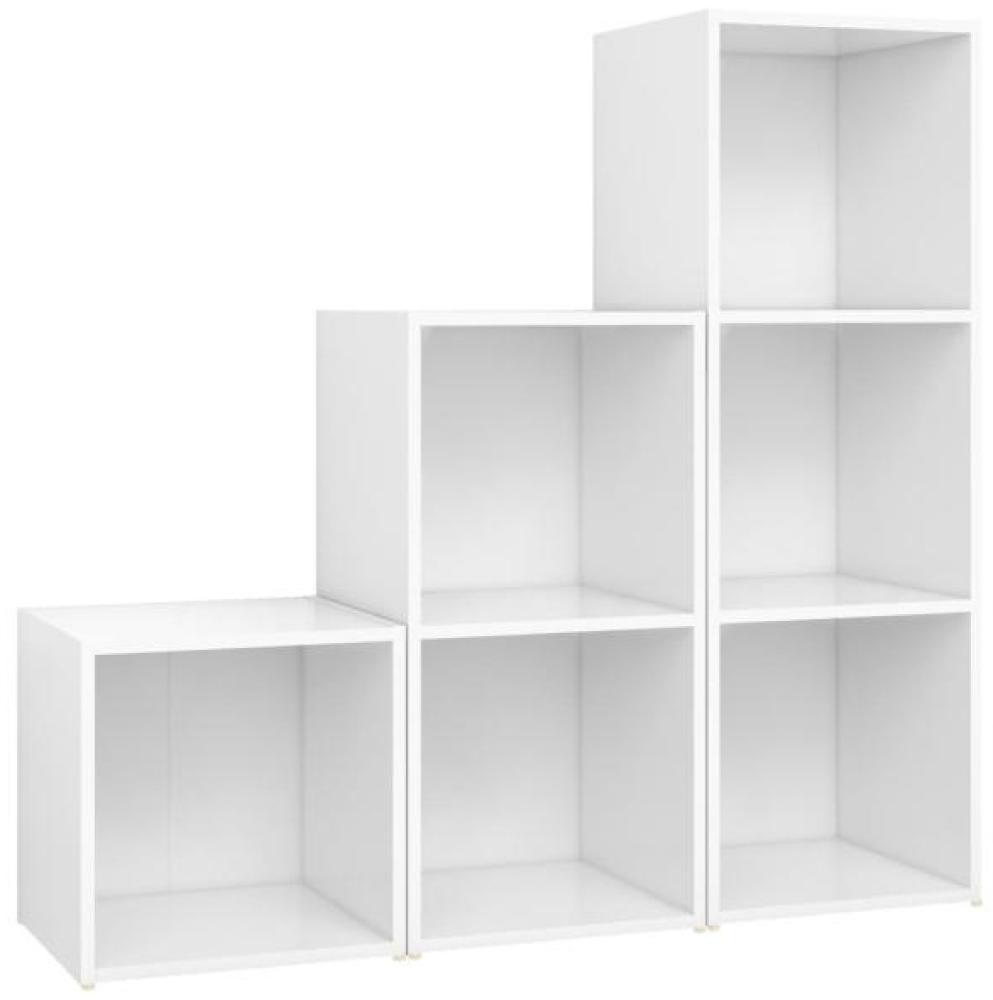 vidaXL 3-tlg. TV-Schrank-Set Weiß Spanplatte [3080078] Bild 1
