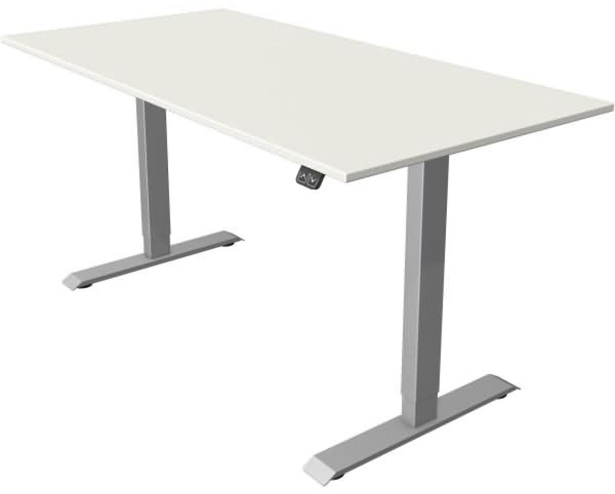 Kerkmann Schreibtisch Sitz-Stehtisch MOVE 1 silber 160x80x74-123cm elektr. höhenverstellbar weiß Bild 1