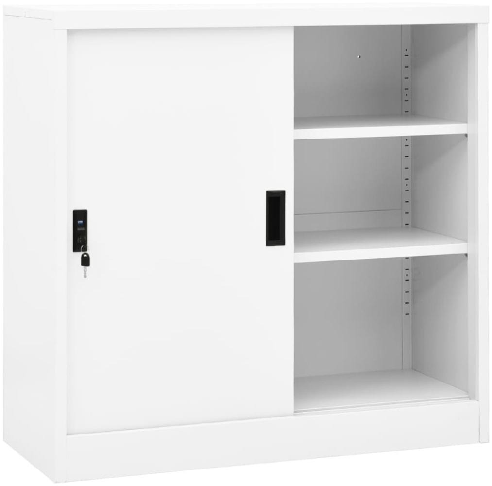 vidaXL Büroschrank mit Schiebetür Weiß 90x40x90 cm Stahl 335950 Bild 1