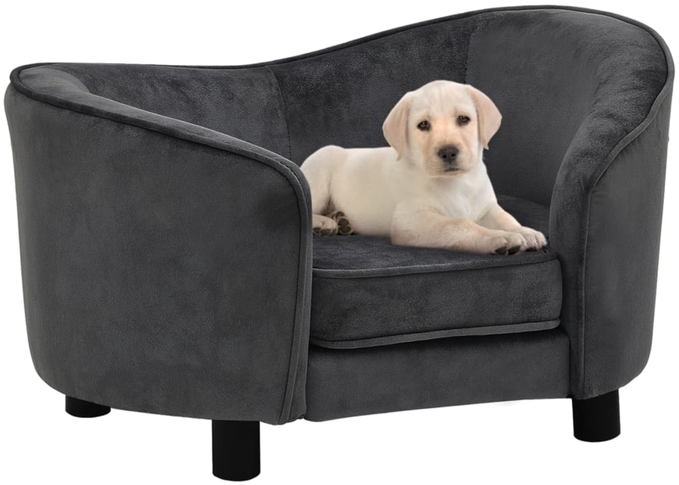 vidaXL Hundesofa Dunkelgrau 69x49x40 cm Plüsch 171022 Bild 1