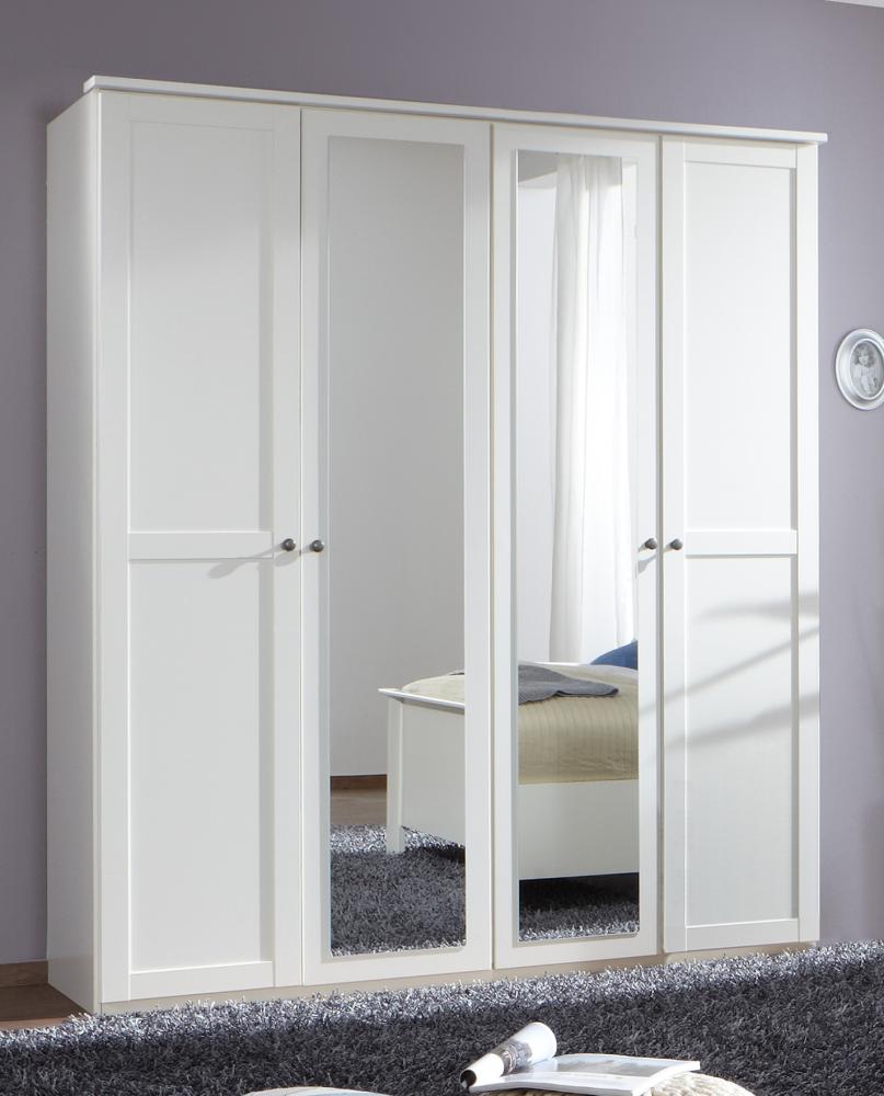 Kleiderschrank >CHALET< (BxHxT: 180x210x58 cm) in WEISS - 180x210x58cm (BxHxT) Bild 1