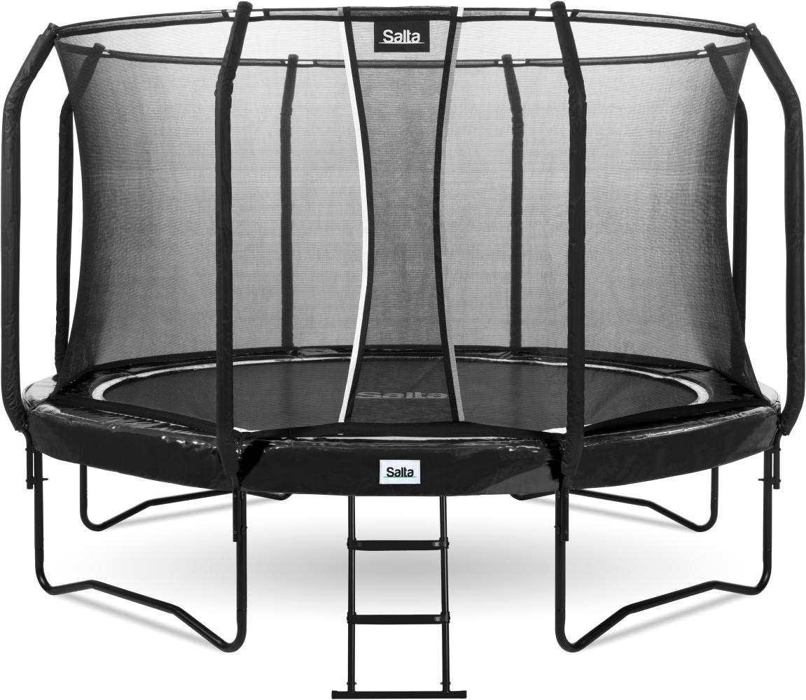 Salta 'First Class' Trampolin inkl. Leiter und Sicherheitsnetz, rund, Metall schwarz, Ø366x271 cm Bild 1