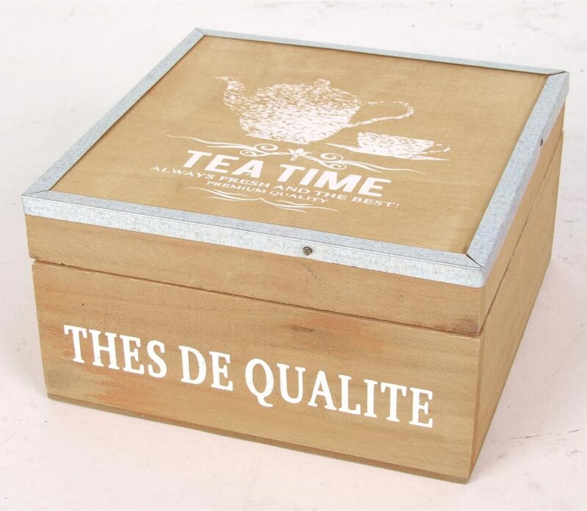 12x Holz-Teebeutelbox 16 x 16 x 9 cm Teebox Tee Box Küchenhelfer Küche Haushalt TOP Bild 1