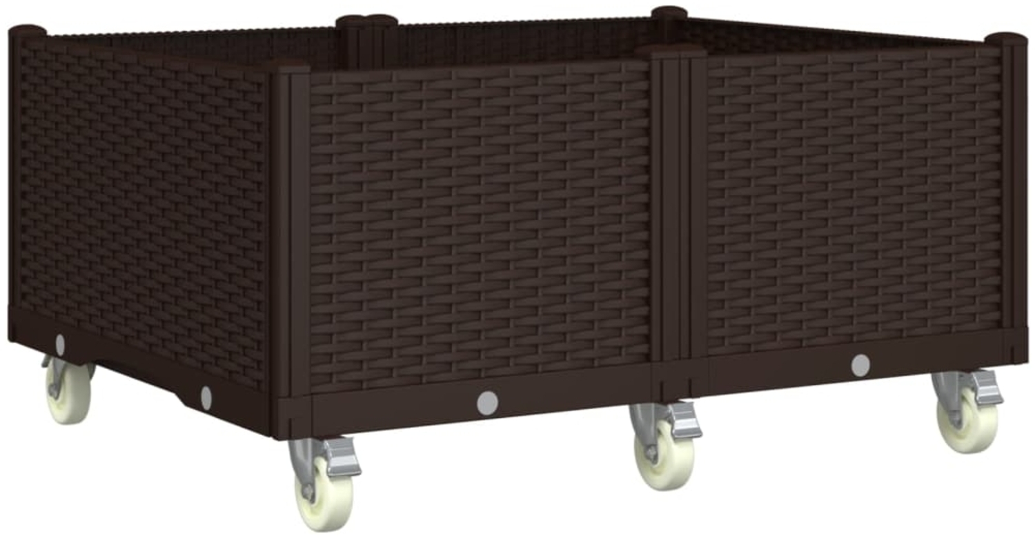 vidaXL Pflanzkasten mit Rollen Braun 100x80x54 cm PP 367997 Bild 1