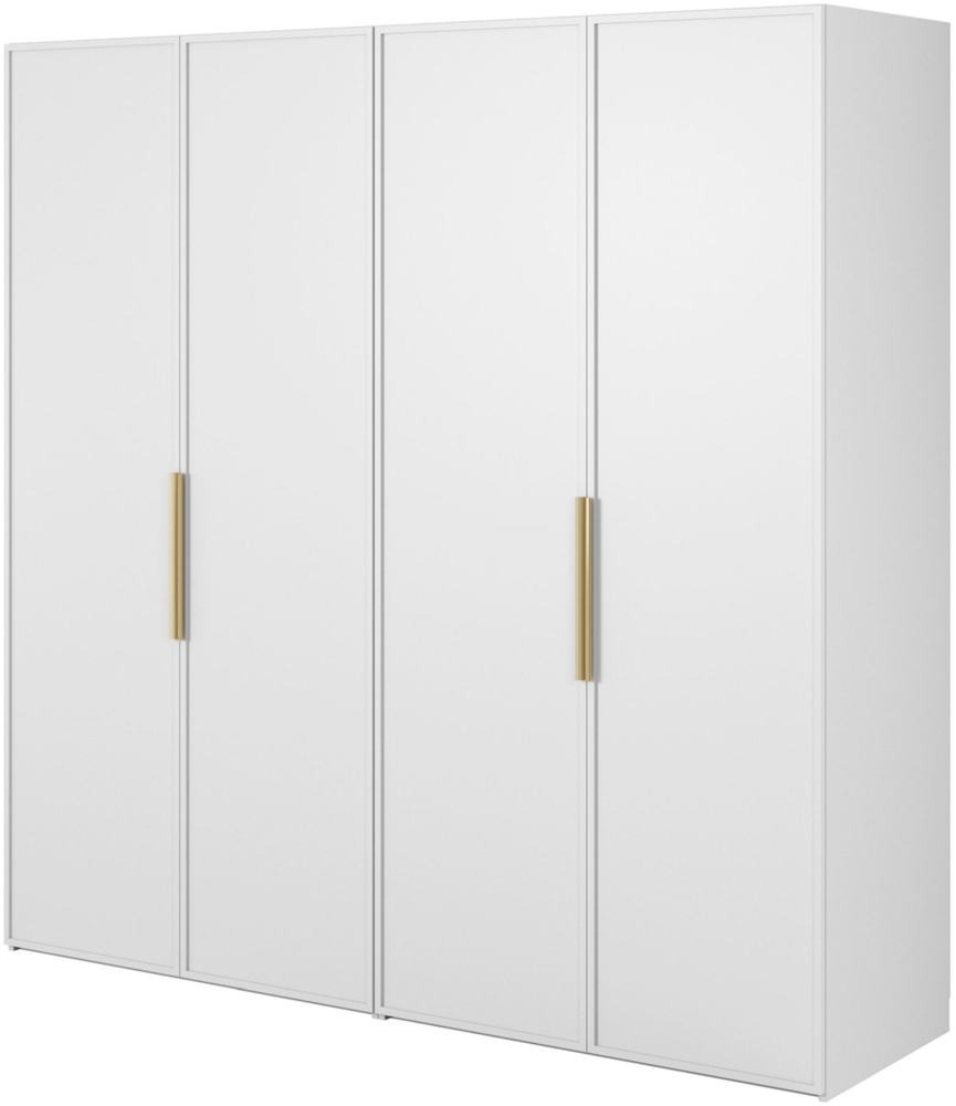 Selsey 'Frame' Kleiderschrank 4-türig mit 2 Kleiderstangen, weiß 200 x 200 x 57 cm Bild 1