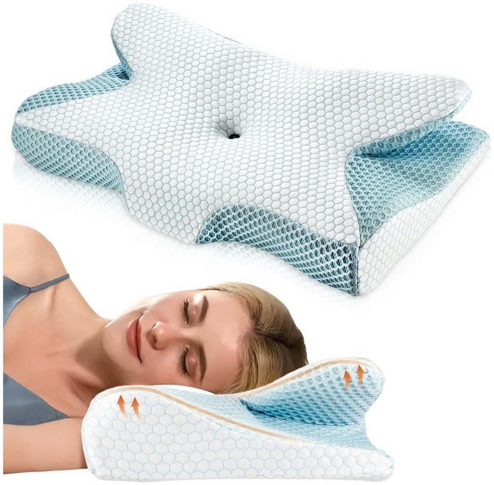 oyajia Kopfkissen Memory Kopfkissen, Ergonomisches Nackenkissen für HWS, Weiches Kissen, Orthopädisches Nackenstützkissen für Seiten- und Rückenschläfer Bild 1