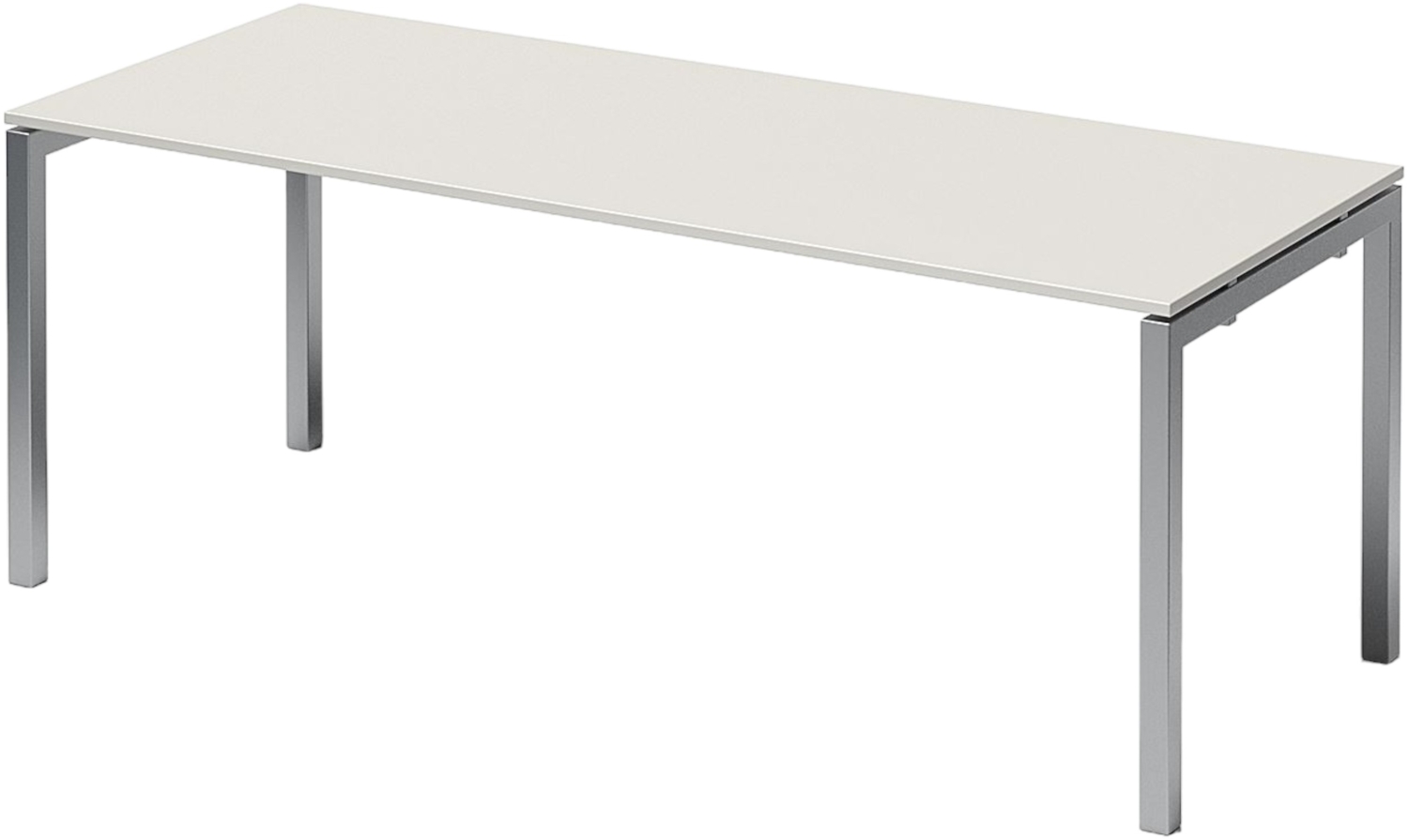 Bisley Cito Schreibtisch 200x80 cm, Tischplatte in grau, U-Gestell in Silber - Bürotisch & Computertisch, PC Tisch für's Büro, Arbeitshöhe: 74 cm, DUF2008-GW-355 Bild 1