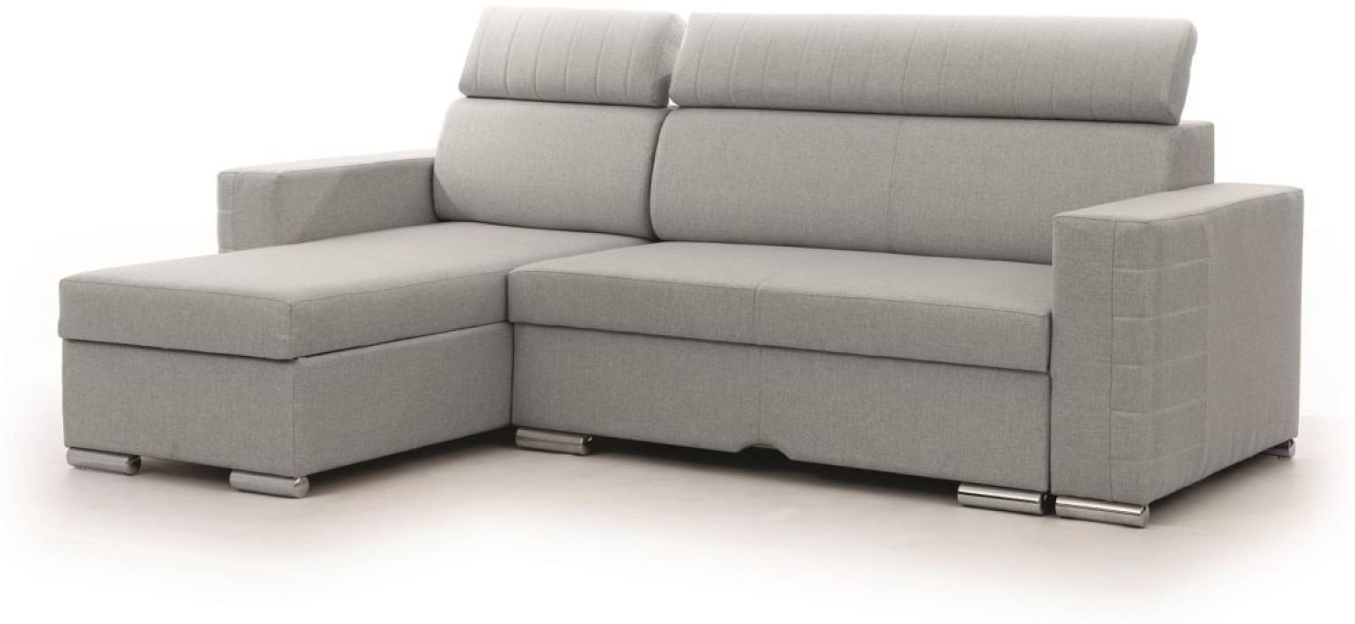 Ecksofa Schlafsofa Sofa CANTON in Stoff Liverpool Grau Ottomane Links Bild 1