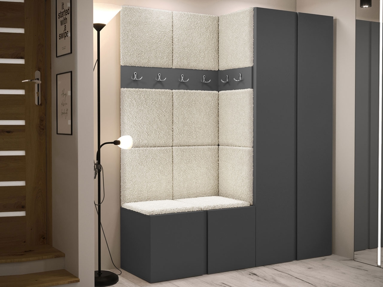 Garderoben-Set Monati III, Graphit, Farbe: Abriamo 03 Bild 1