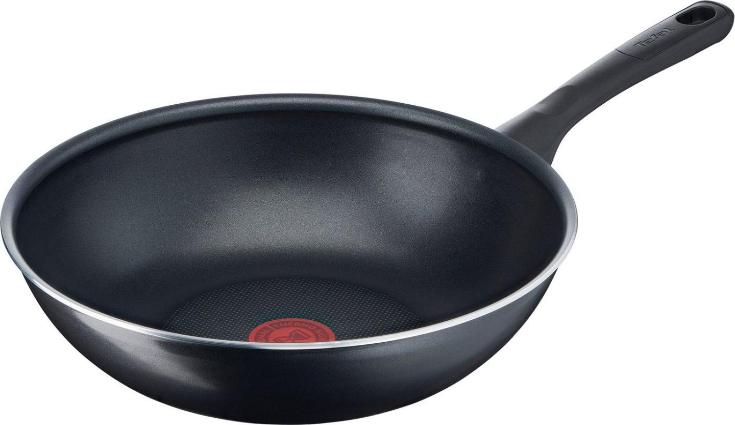 Tefal 'Day by Day' Wok mit Temperaturanzeiger, Aluminium schwarz, Ø 28 cm Bild 1