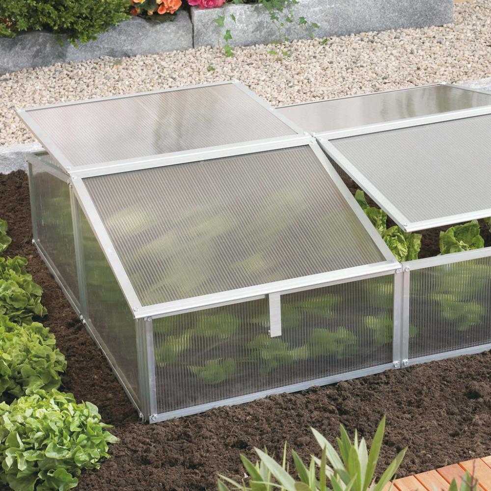 Vitavia Frühbeet Gaia 2X 4 Dachfenstern 4mm HKP Außenmaß 102x121x39cm Bild 1