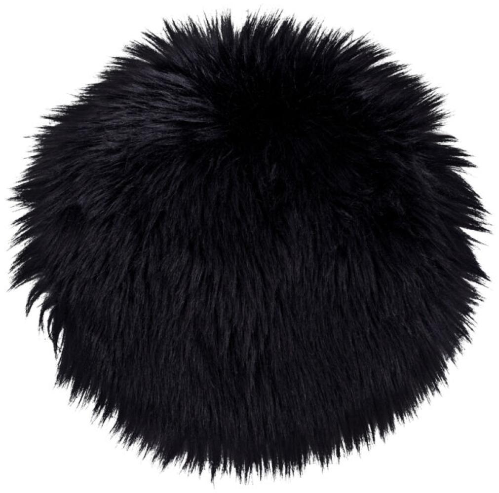 Lammfellsitz Künstlich, schwarz, ø35 cm Bild 1