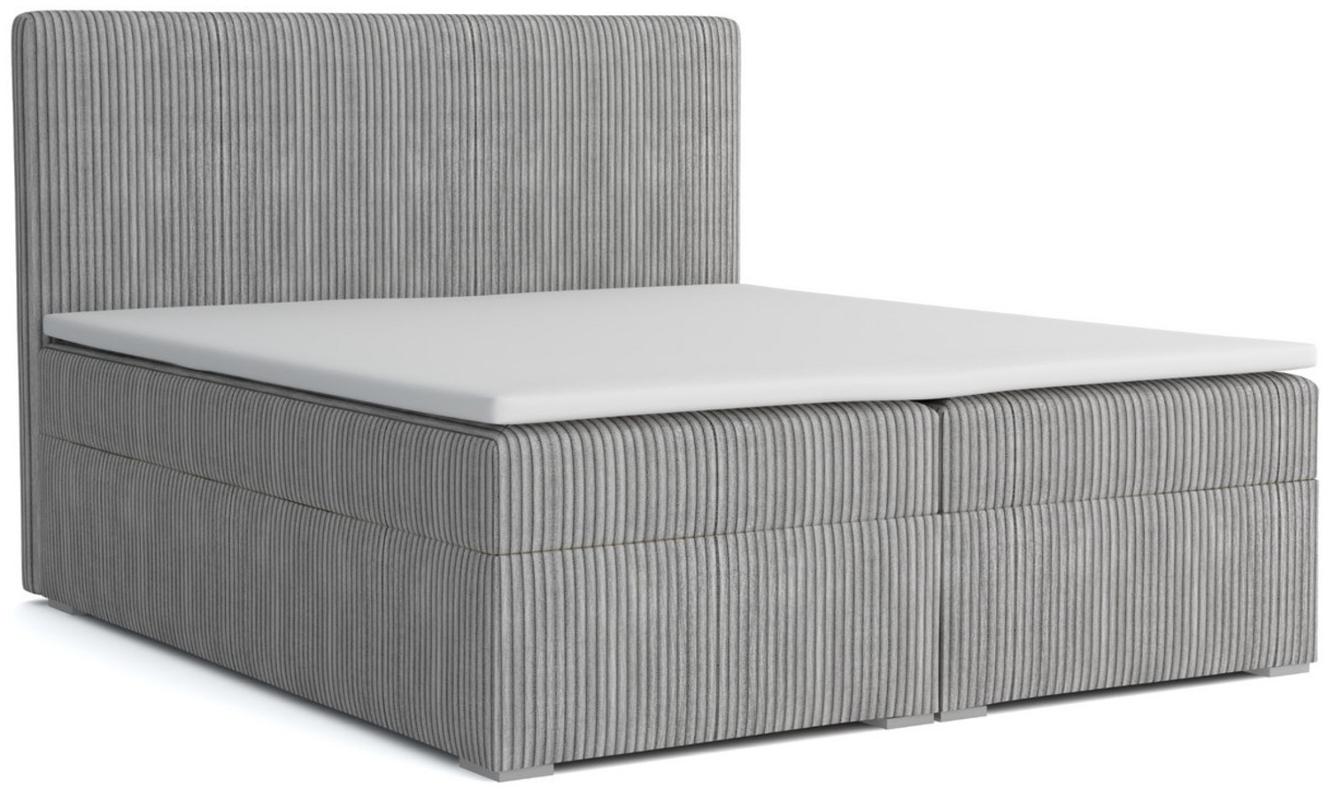 Deine Möbel 24 Boxspringbett LOFT IV Boxspring Komplettbett Polsterbett Bonellfederkernmatratzen (Beige Creme Grau Dunkelgrau Graphit Schwarz, 3-St, Boxbett Cord Cord-Samt 120x200 140x200 160x200 180x200 200x200), inkl. Bettkasten Topper Matratzen H3 H4 Bild 1