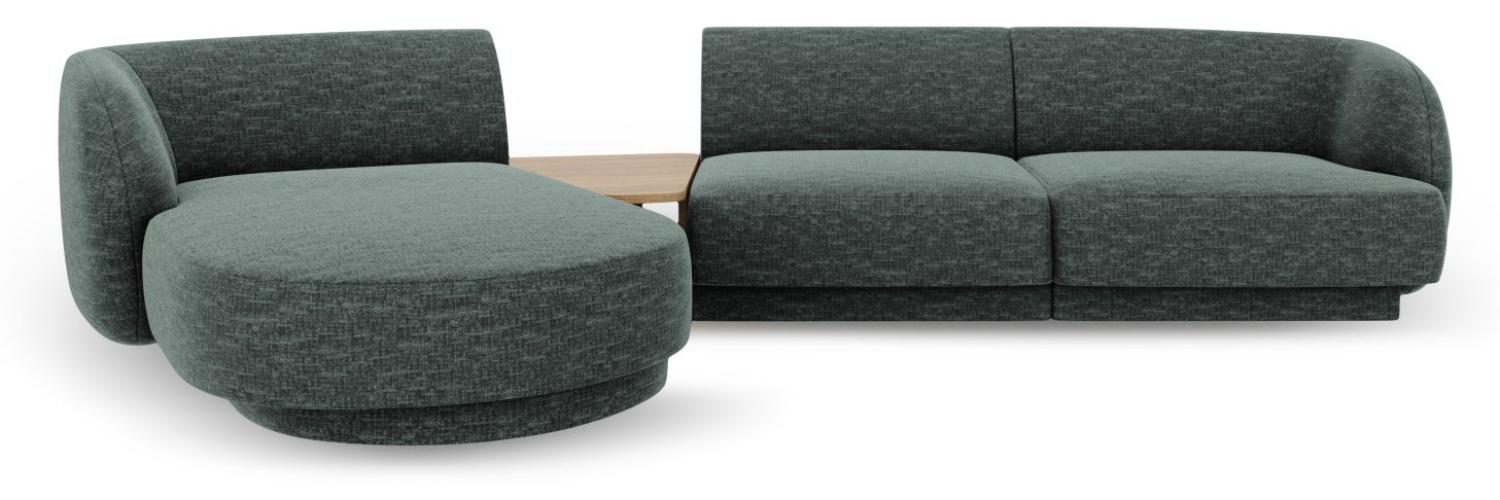 Micadoni Modulares Sofa Miley mit Recamiere 3-Sitzer Links Chenille Petrol Bild 1