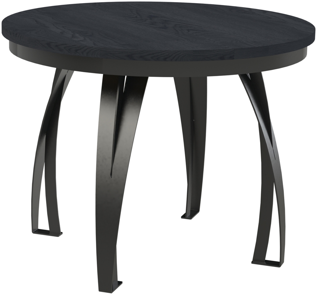 MEBLINI Esstisch Rund Ausziehbar aus Metall - 100-176x77cm - LUNGA - Schwarz Matt - Loft - Esszimmertisch Modern - Küchentisch - Ausziehtisch - Round Dining Table - Esszimmertische Bild 1