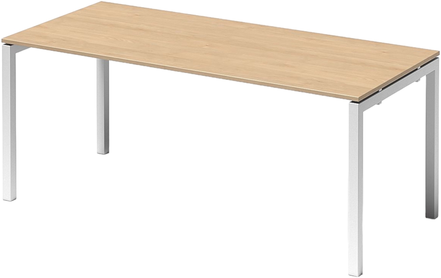 Bisley Cito Schreibtisch 180x80 cm, Tischplatte in Ahorn, U-Gestell in Weiß - Bürotisch & Computertisch, PC Tisch für's Büro, Arbeitshöhe: 74 cm, DUF1808-MP-396 Bild 1