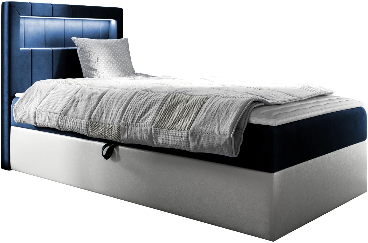 Boxspringbett 'Gladino Junior 1' blau 90 x 200 cm Links Bild 1