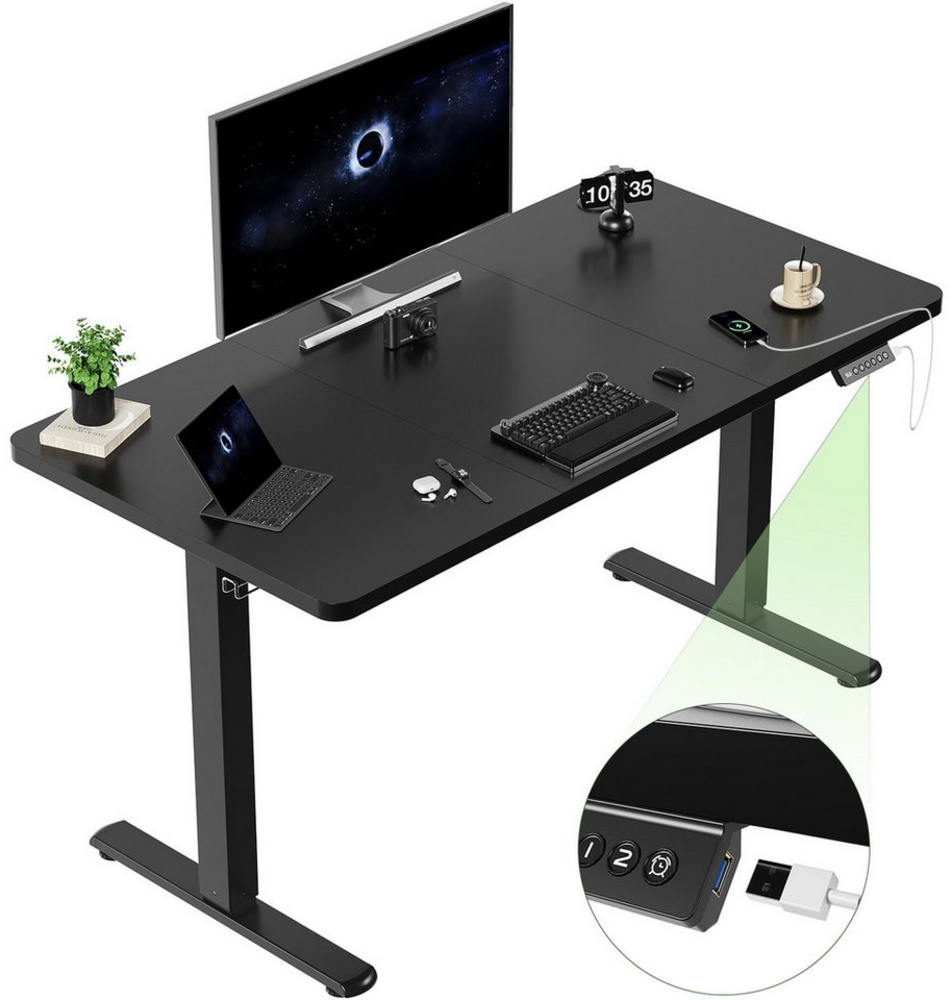 HOMALL Schreibtisch Höhenverstellbarer mit USB-Ladefunktion und Wecker-Erinnerung (2 Höheneinstellungen 5 Farben und 6 Größen für eine Vielzahl von Arbeits- und Lernumgebungen) Bild 1