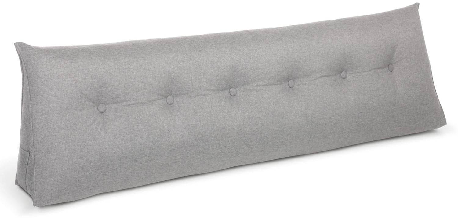 Bett- und Rückenstützkissen, Polyester, Grau, 100x20x50cm Bild 1