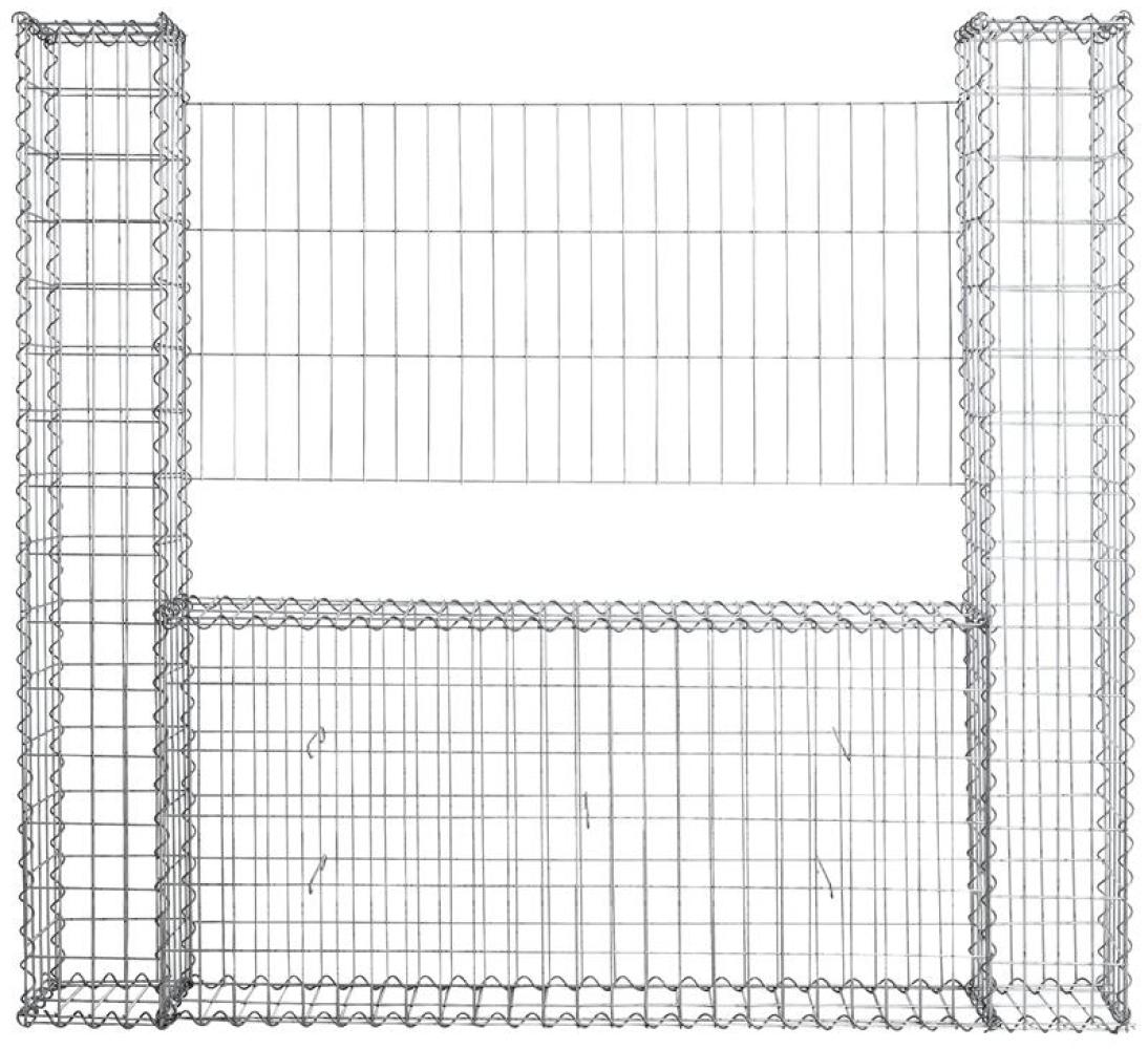 Gabionen Mauer Gartenzaun 160x20x150 cm Gabione Steinkorb Rank-Gitter Draht Bild 1