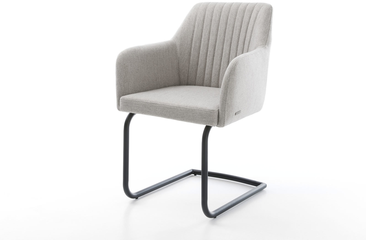 Freischwinger Greg-Flex Stripes Hellgrau Freischwinger rund Schwarz Taschenfederkern Bild 1