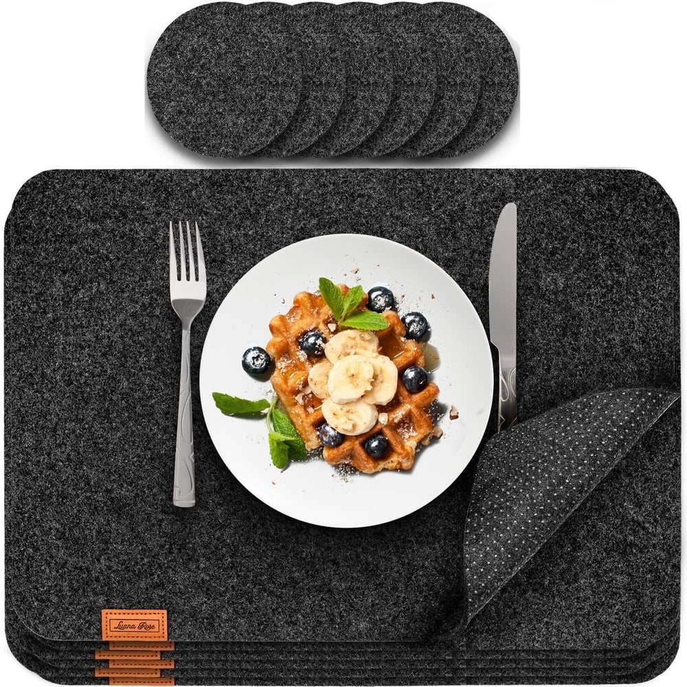 LuanaRose Tischset Filz 12er-Set anthrazit Bild 1