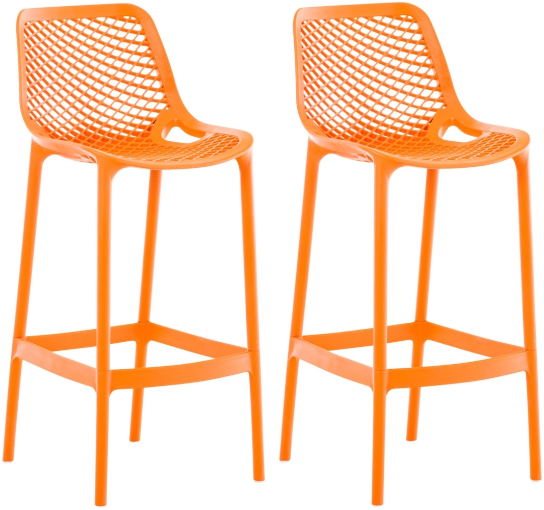 CLP 2er Set Barhocker Air Kunststoff mit Wabenmuster,orange Bild 1