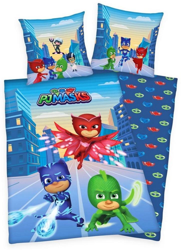 Herding Wendebettwäsche 135x200cm PJ Masks Pyjamahelden bunt, Renforcé, 2 teilig, Superhelden Bild 1