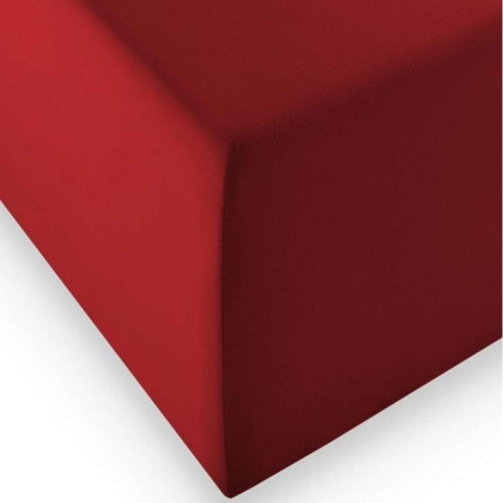 Fleuresse Boxspring- und Wasserbetten Jersey-Spannlaken comfort XL Farbe 4580 bordeaux Bild 1