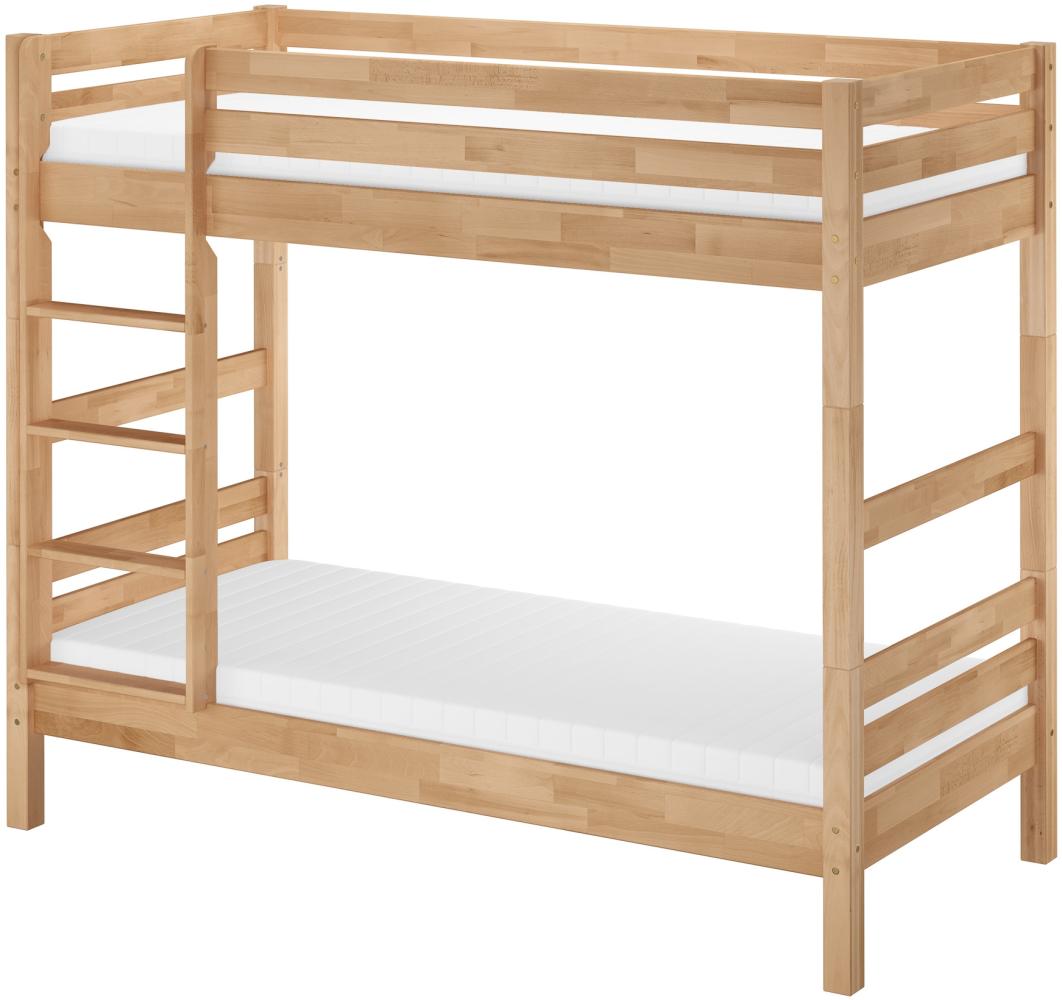 Breites Etagenbett Massivholz Buche 100x200 Stockbett mit wählbarem Zubehör V-60.17-10Rollrost und Matratze inkl. Bild 1