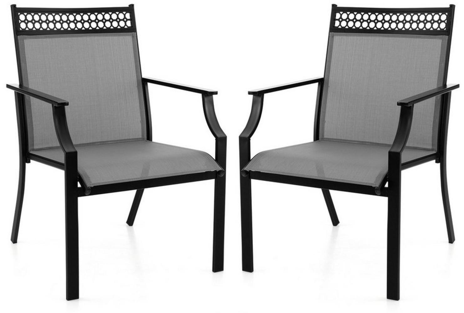 COSTWAY Gartenstuhl (2 St), 2er Set aus Metall Bild 1