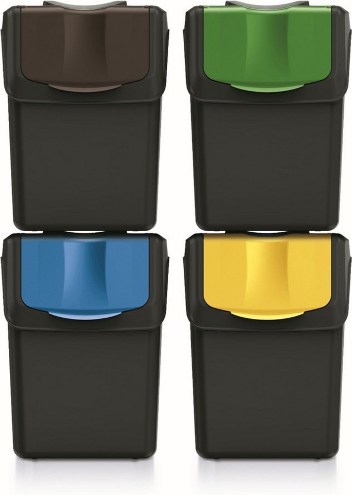 Keden Mülltrennsystem ISWB20S4-S411*, Abfalltrennungsbehälter Set 4x20L Recycling Mülltrennung Bild 1