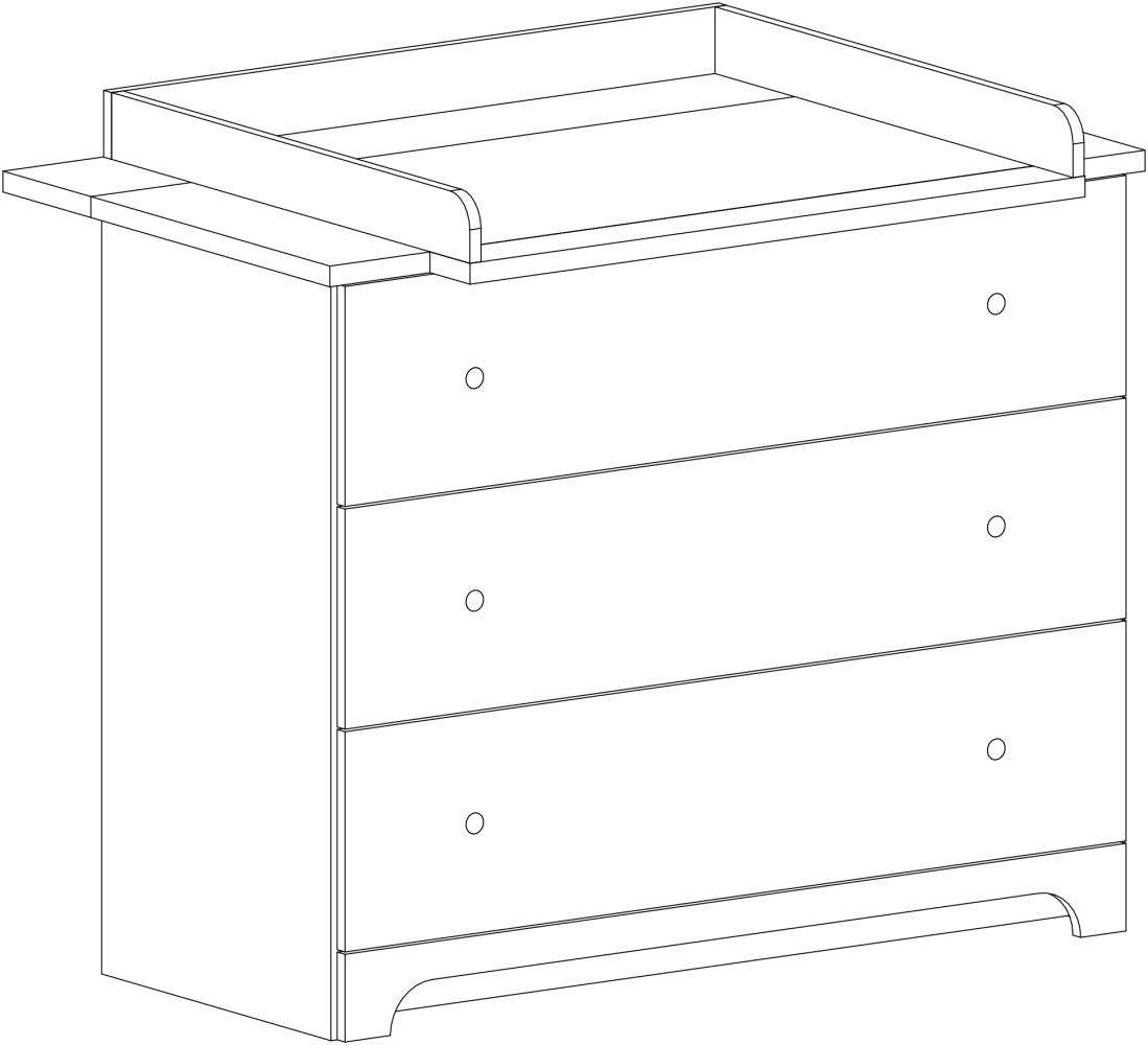 Arthur Berndt 'Thilo' Wickelkommode mit abnehmbarem Wickelaufsatz MDF Weiß Bild 1