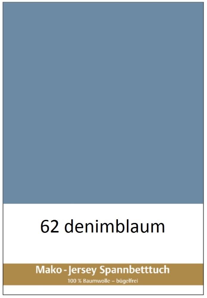 Janine Mako Jersey Spannbetttuch Bettlaken 140-160x200 cm OVP 5007 62 denimblau Bild 1